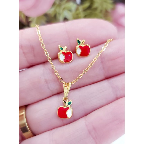 Conjunto Folheado de Brinco e Colar Infantil menin