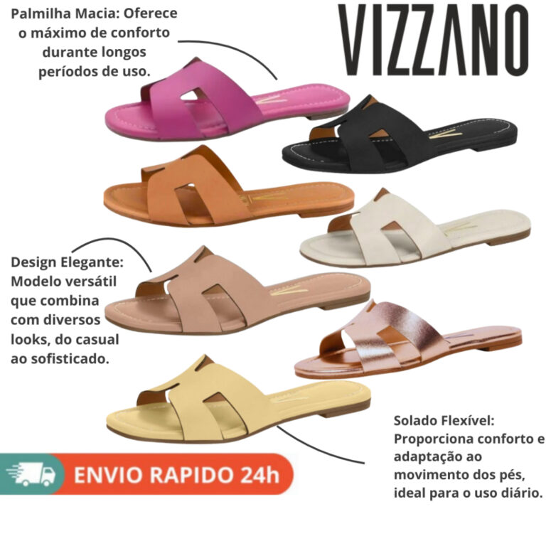 Rasteira Adulto Feminina Vizzano confortável  mod