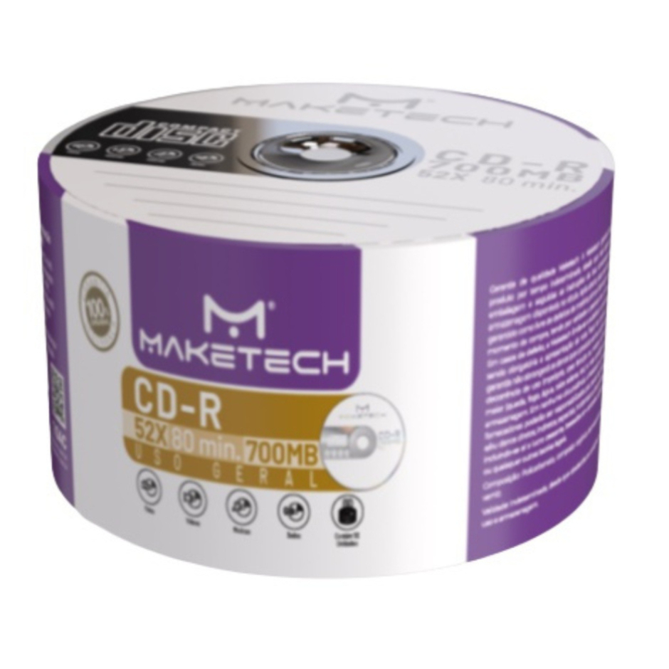 15  Mídia Virgem Cd-r maketeck Logo 700mb 80min Original – Nota Fiscal C/ENVELOPE