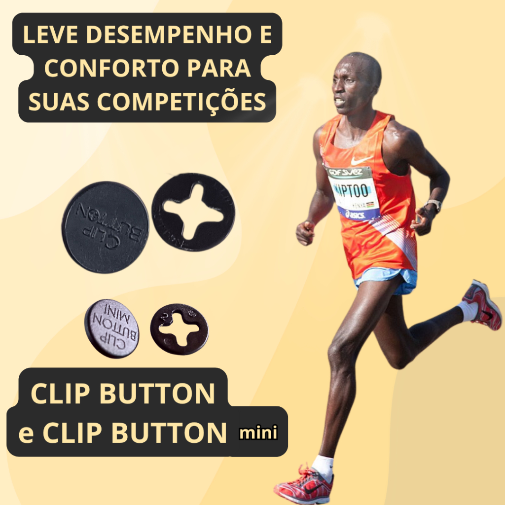 Clip Button, Prendedor, Número Peito Corrida Atletismo Clip Fixador, Maratona, Bóton de Pressão