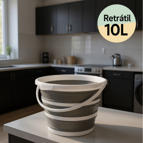 Balde Dobrável Retrátil Flexível De Silicone 10