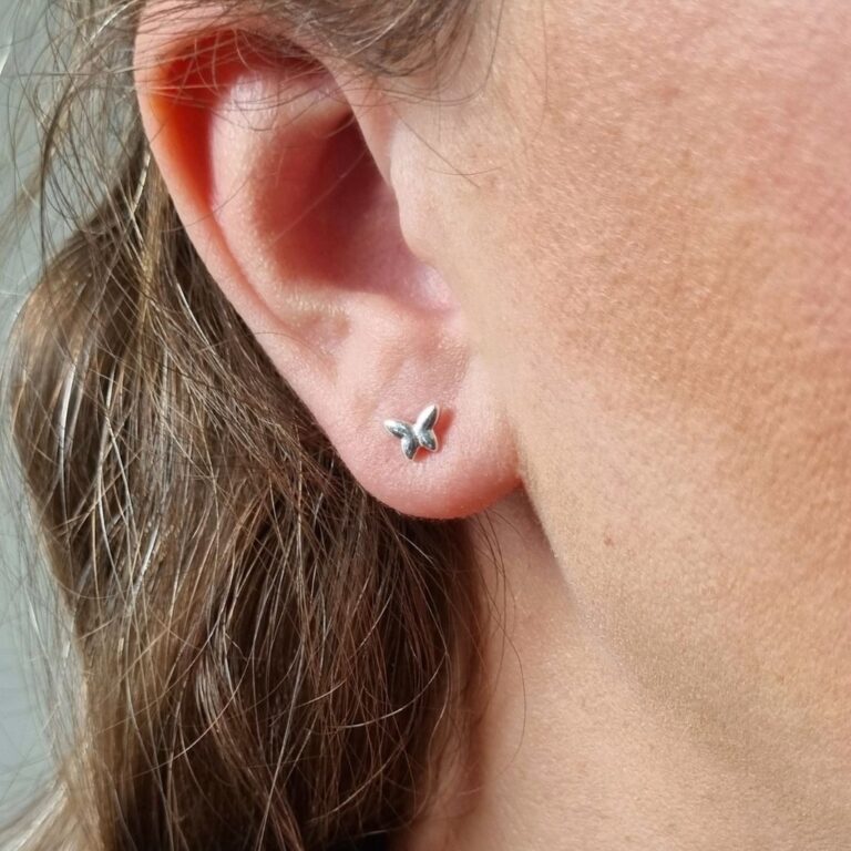 Brinco Infantil Antialérgico Folheado a Prata Bor