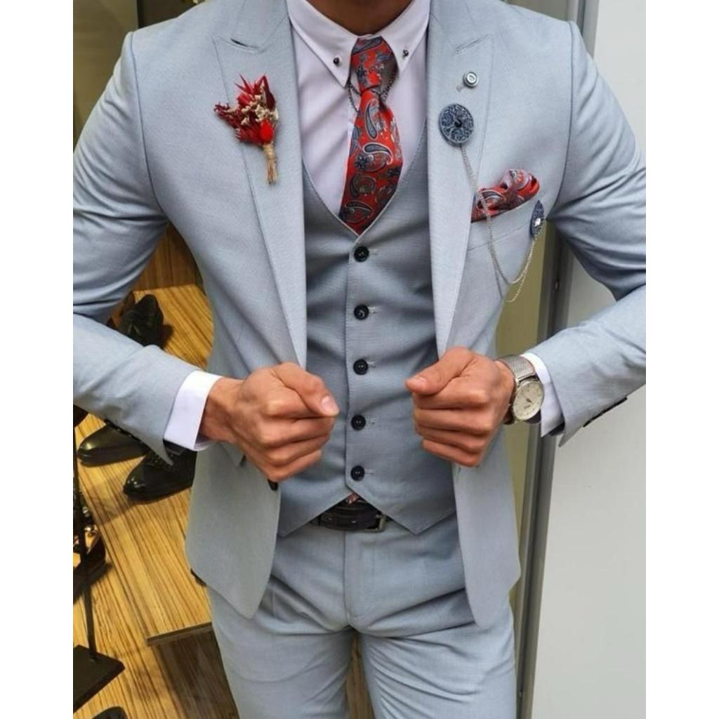 Ternos De Luxo Alta Costura Blazer Completo Calça Cabide Capa de Proteção