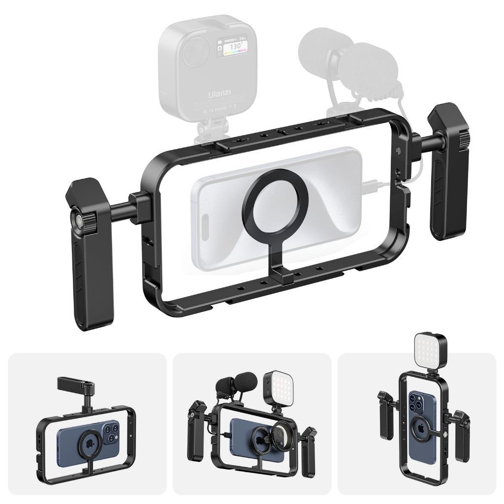 ULANZI MG-001 Rig/Estabilizador Magnético para Smartphone, Alumínio, Compatível MagSafe/Tripés/Acess