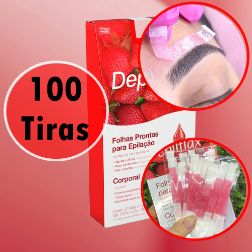 Kit 100 Tiras de Cera para Sobrancelhas – Pr