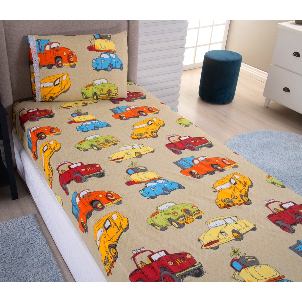 Jogo de Lençol Solteiro 02 Peças Microfibra Estampada Infantil (Lençol+Fronha)