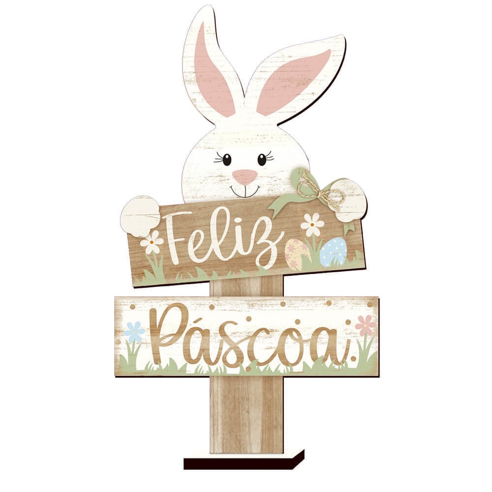 Decoração De Mesa – Feliz Páscoa – 20 X 34,5 Cm