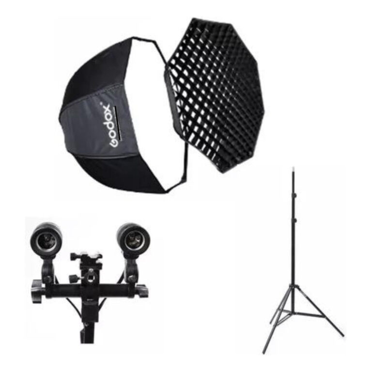 Kit Softbox Godox 80cm C/ Grid + Tripé + Sup Lâm