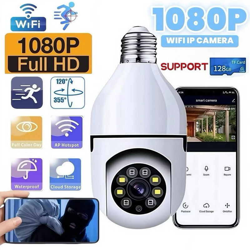 Câmera de Segurança Wi-Fi IP 360°  Encaixe em Bocal de Lâmpada | Yoosee Smart Sem Fio