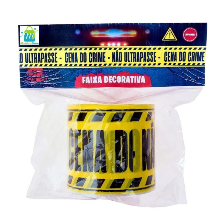 Faixa Decorativa Amarela 6 Metros Halloween Decora