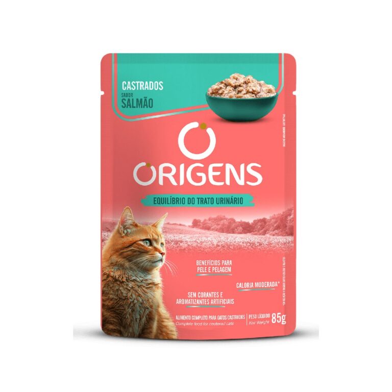 Sachê Origens Gatos Castrados Sabor Salmão Premi