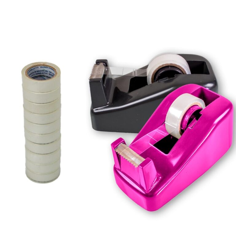 Kit Dispensador de Fita Adesiva Pequeno + 10 Fitas