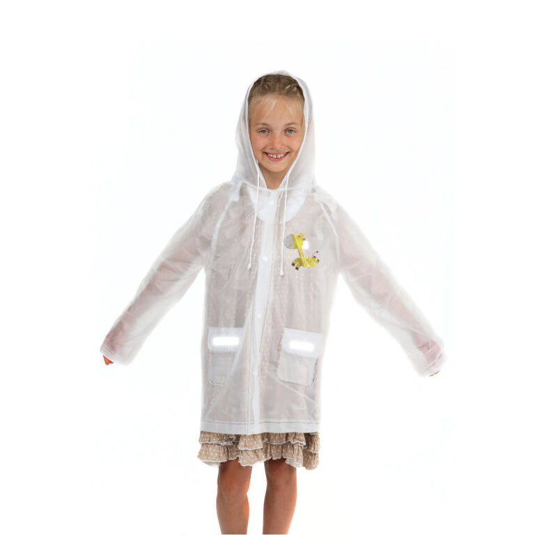 Capa de Chuva Transparente Infantil Com Capuz para