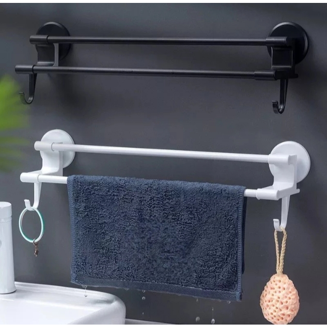 Porta Toalha Para Banheiro DUPLA CAMADA COM GANCHO