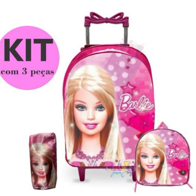 Kit de mochila rodinha infantil menina