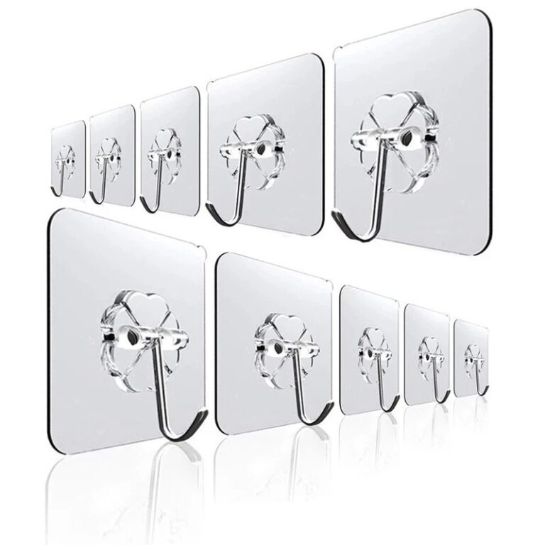 KIT 10 Gancho Adesivo Parede Multifuncional Transp