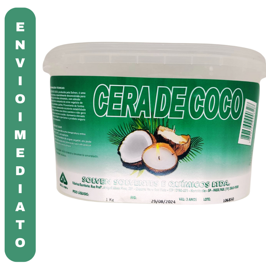 Cera De Coco Para Velas Aromáticas 100% Vegetal Vegana – Solven 1 Kg