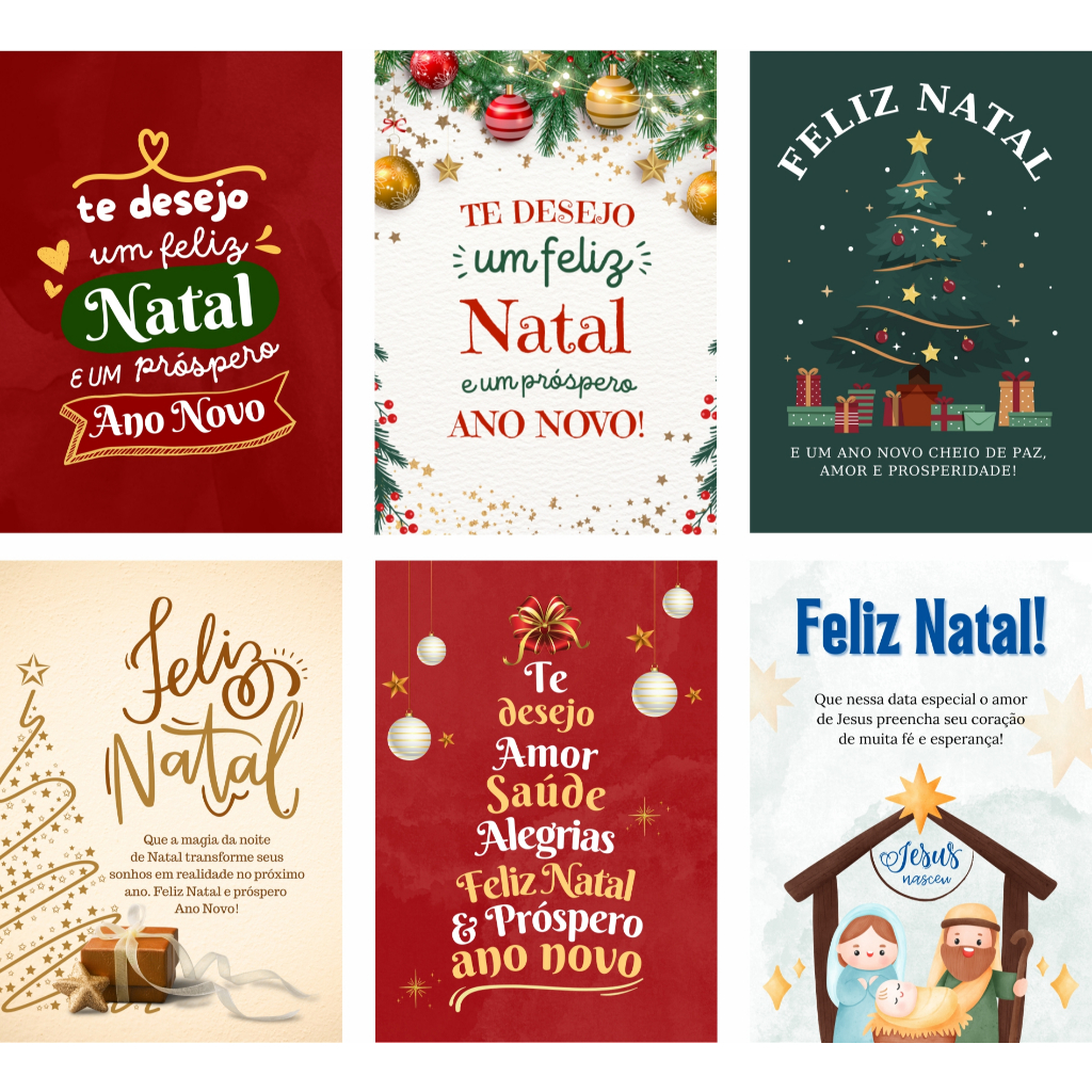 Cartão de Natal 6 Modelos – 200 unidades
