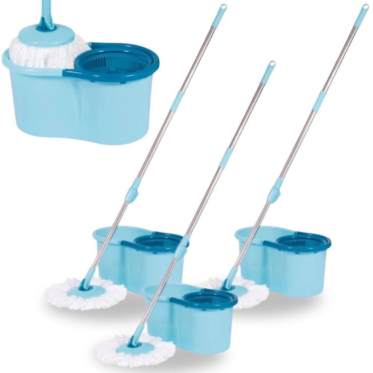 Kit 3 Mops Giratórios Esfregão Limpeza com Balde
