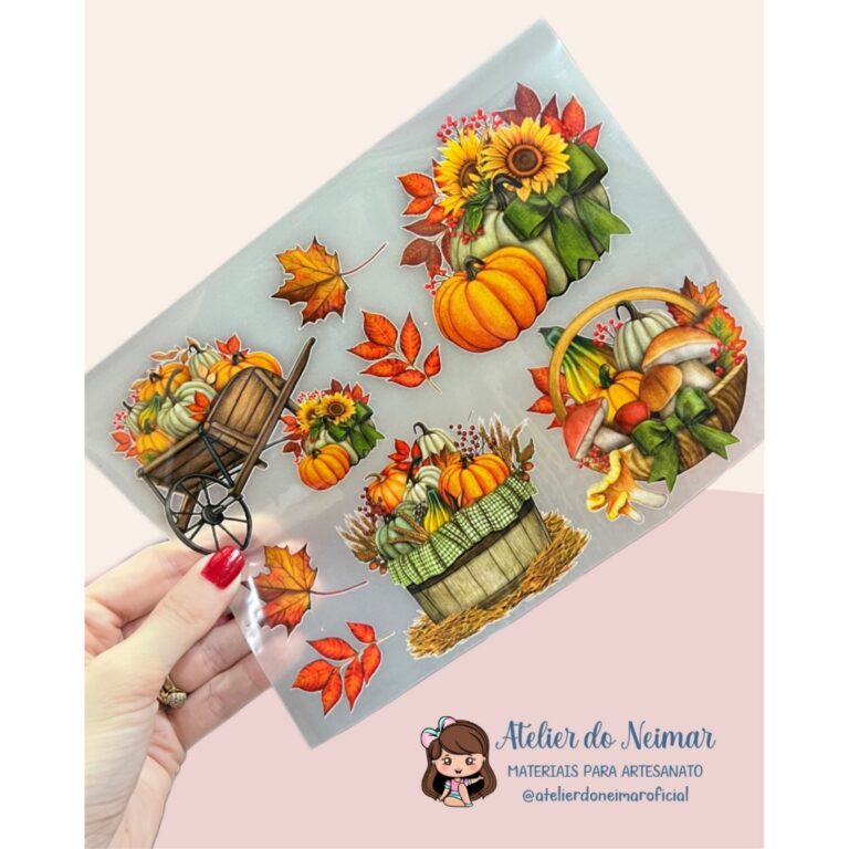 CARTELA DE DECALQUE TERMOCOLANTE PARA TECIDO 14,5X