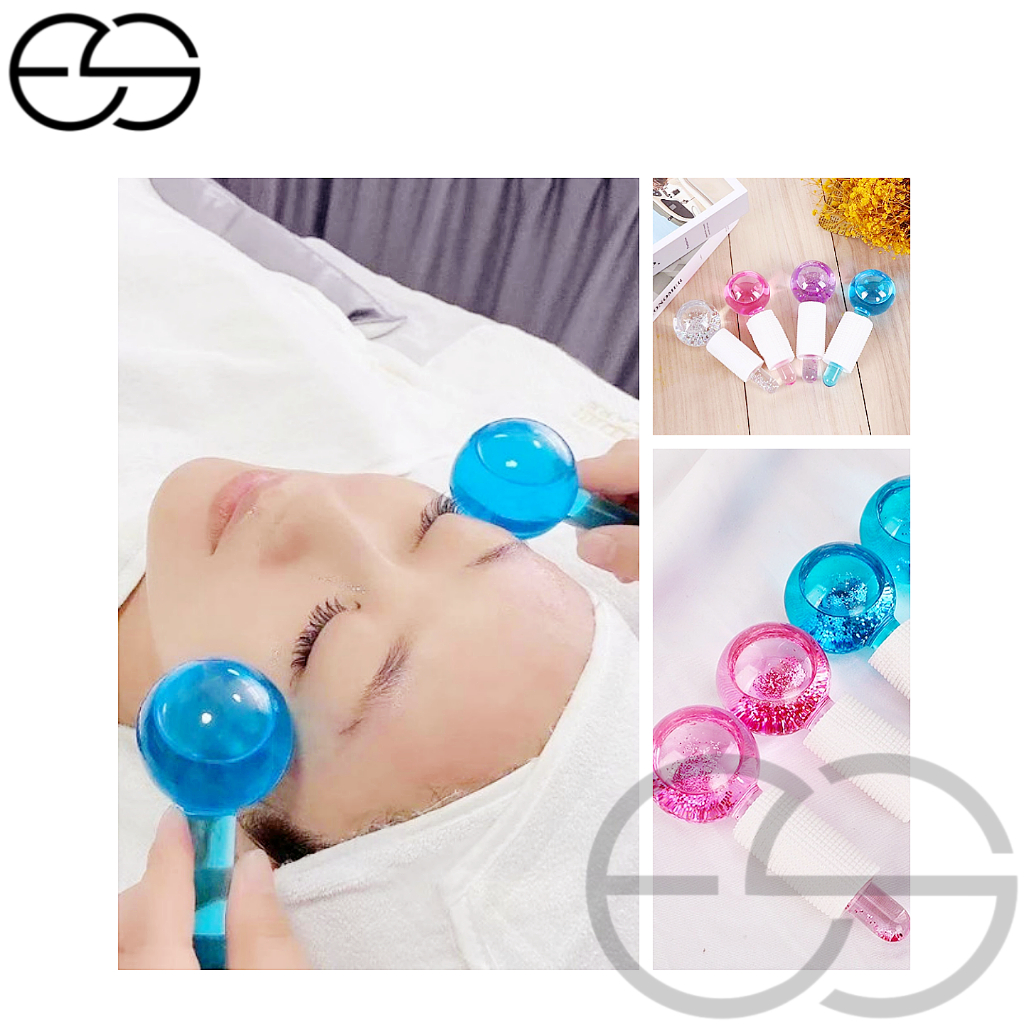 KIT 2 Globos Faciais Para Massagem Esfera 2 Peças Cromoterapia Cristal Anti Aging Profissional Estét