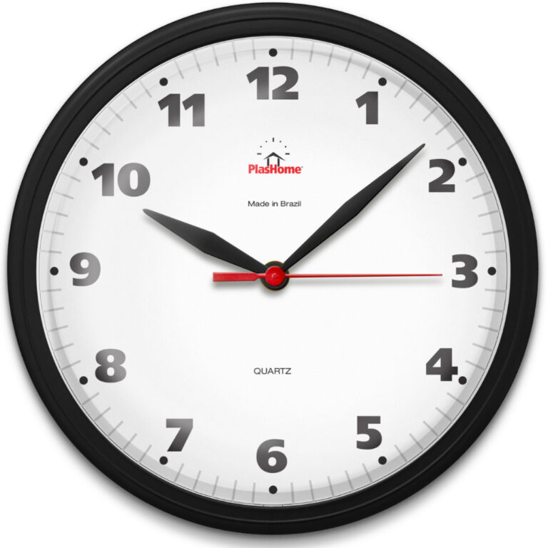 Relógio de Parede Redondo Ômega Clássico Preto 