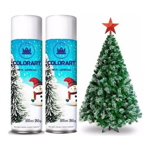 2 Spray Neve Artificial Decoração De Natal Color