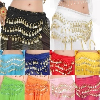 Lenço De Quadril Dança do Ventre Com Moedas De Q