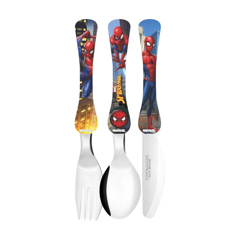 Jogo De Talheres Inox 3 Pcs Infantil Homem Aranha – Marvel