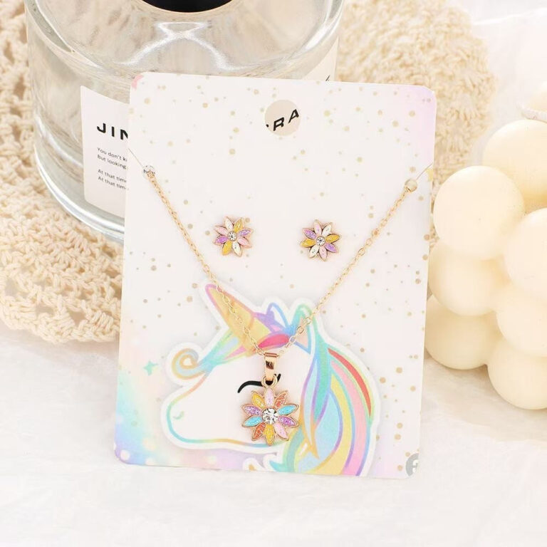 Conjunto Infantil Colar e Brinco Folheados Lindo e