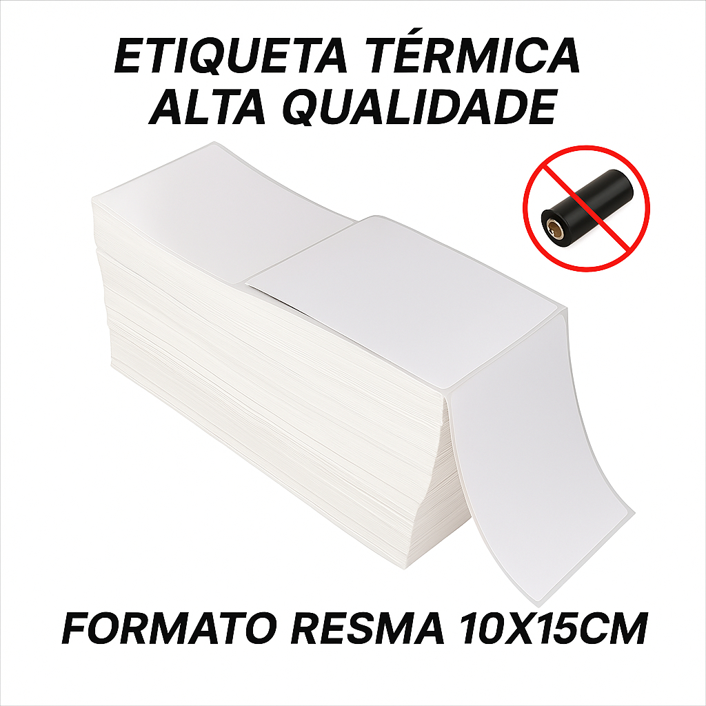 Etiqueta Térmica 10×15 Serrilha Resma Envios Zebra Elgin Tomate 1000und e 500und