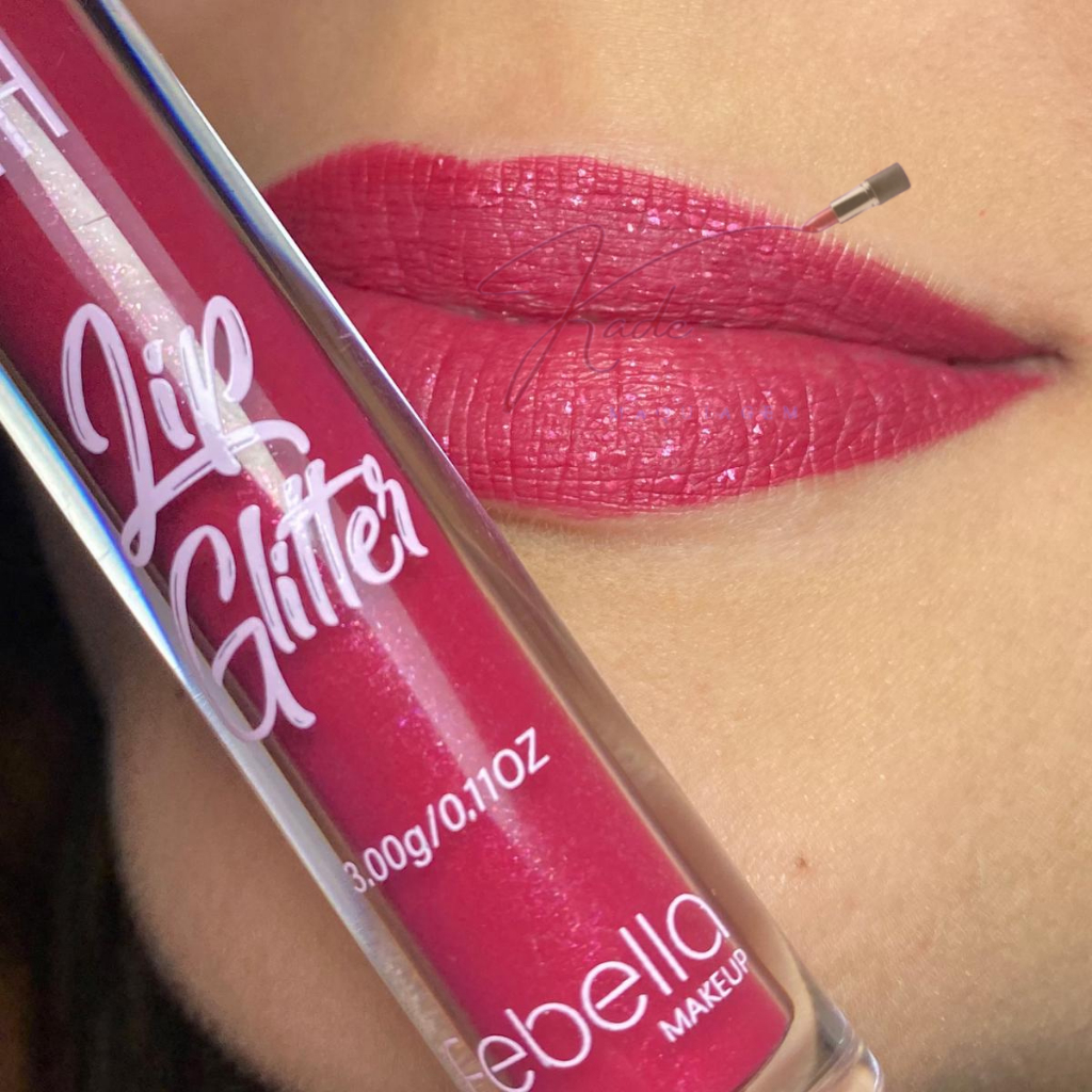 Lip Glitter Batom liquido brilho Febella longa duração.