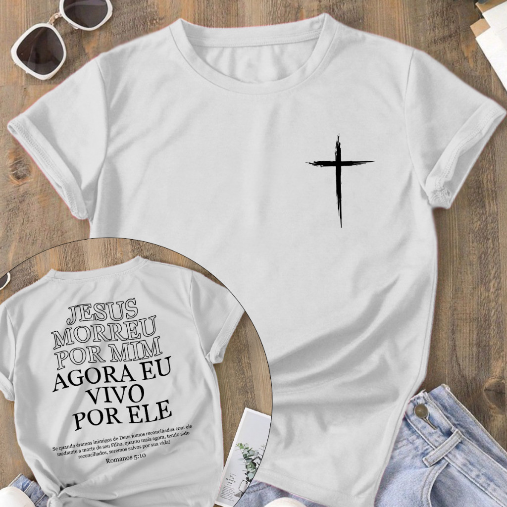 Camiseta T-Shirt 100% algodão Vivo Por Ele