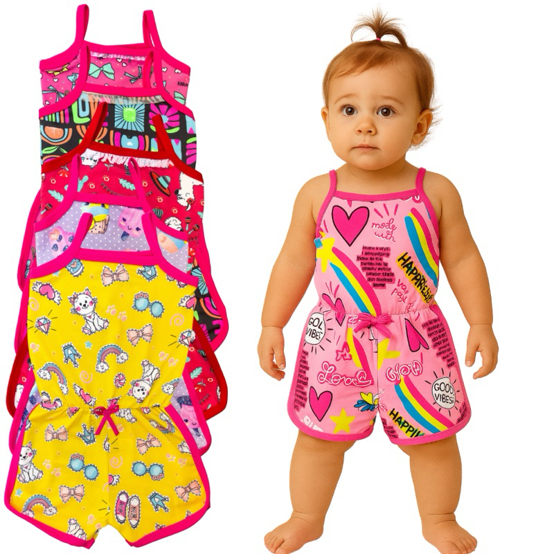 macaquinho infantil macacão menina estampado promoção