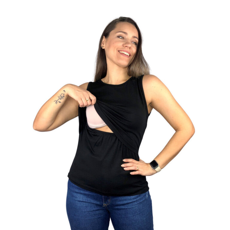 Blusa Amamentação Cores Premium Camiseta Regata 