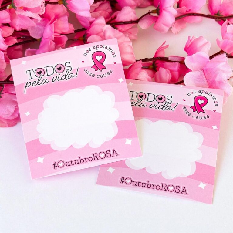 Cartão mimo para cliente Outubro Rosa-25/50/100 u