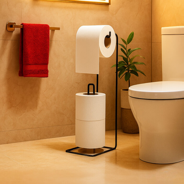 Porta Papel Higiênico Suporte Chão Banheiro Aram