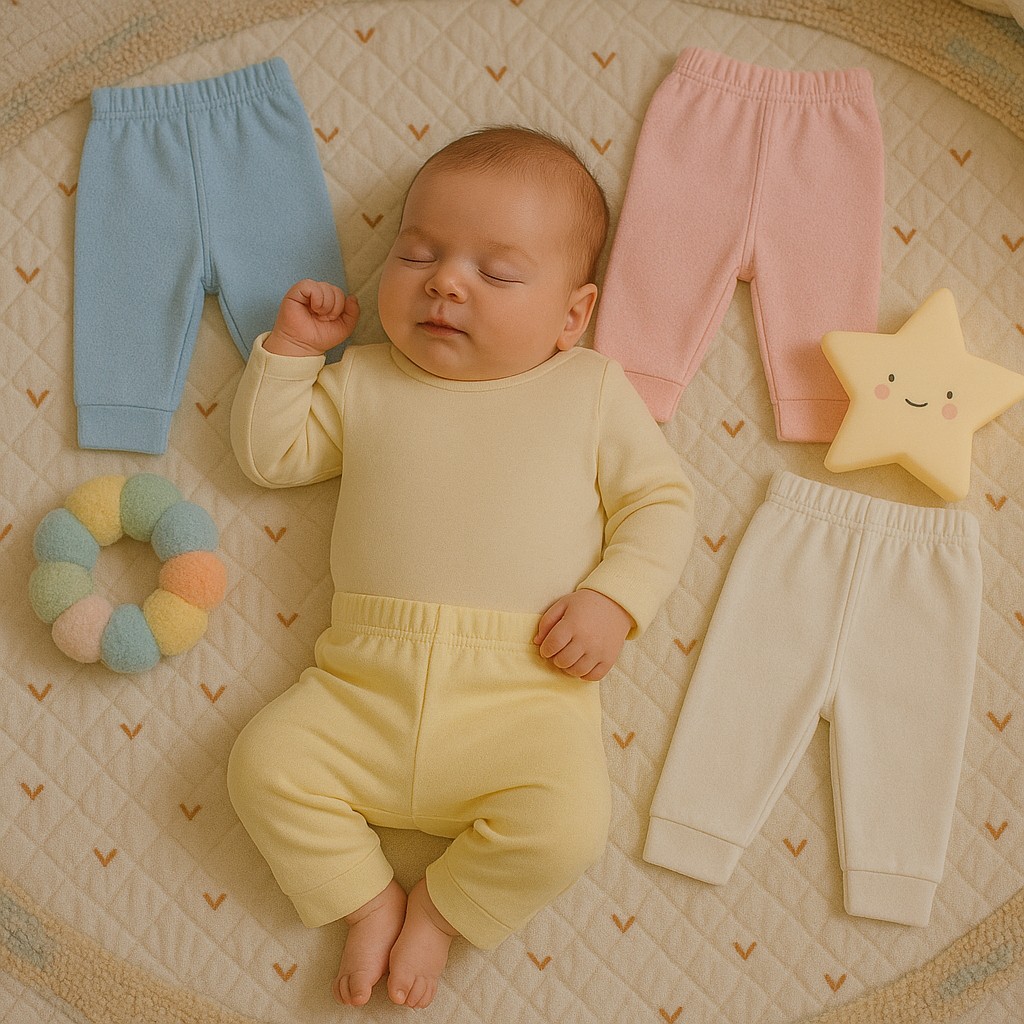 Kit 5 Mijão Calça de Malha Liso Infantil para Bebê Menino ou Menina 100% Algodao