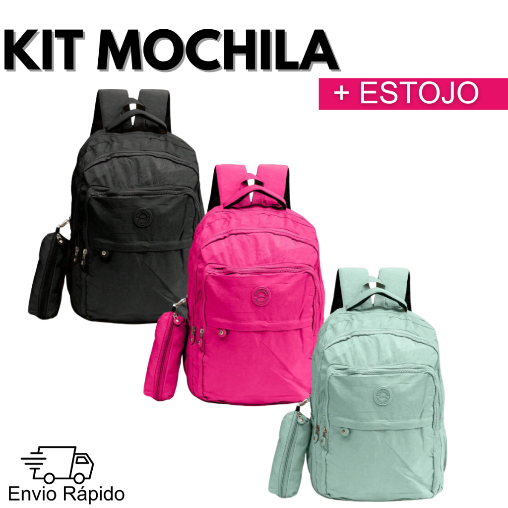 Mochila Escolar Feminina Reforçada Impermeável Nylon Faculdade Estilosa