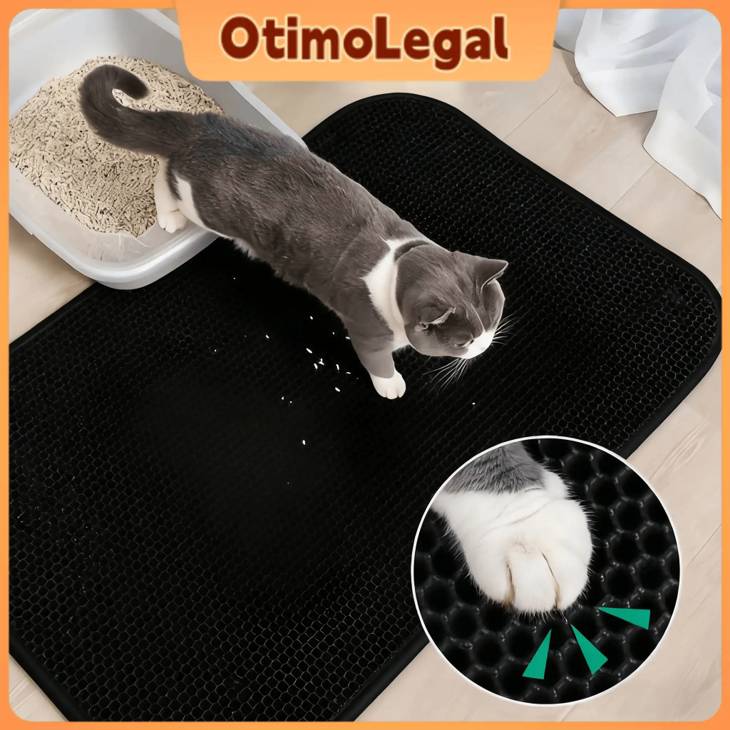 55x75cm Tapete Higiênico EVA Coletor de Areia Para Gato Lavável Dupla Camada