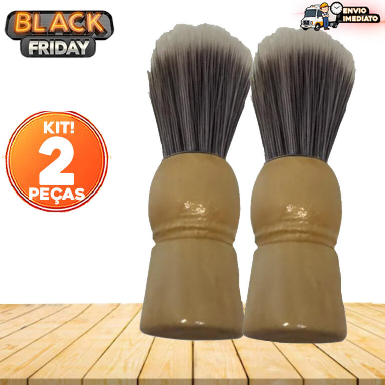 Kit 2 Pincéis de Barbear Profissional  Aplicador 