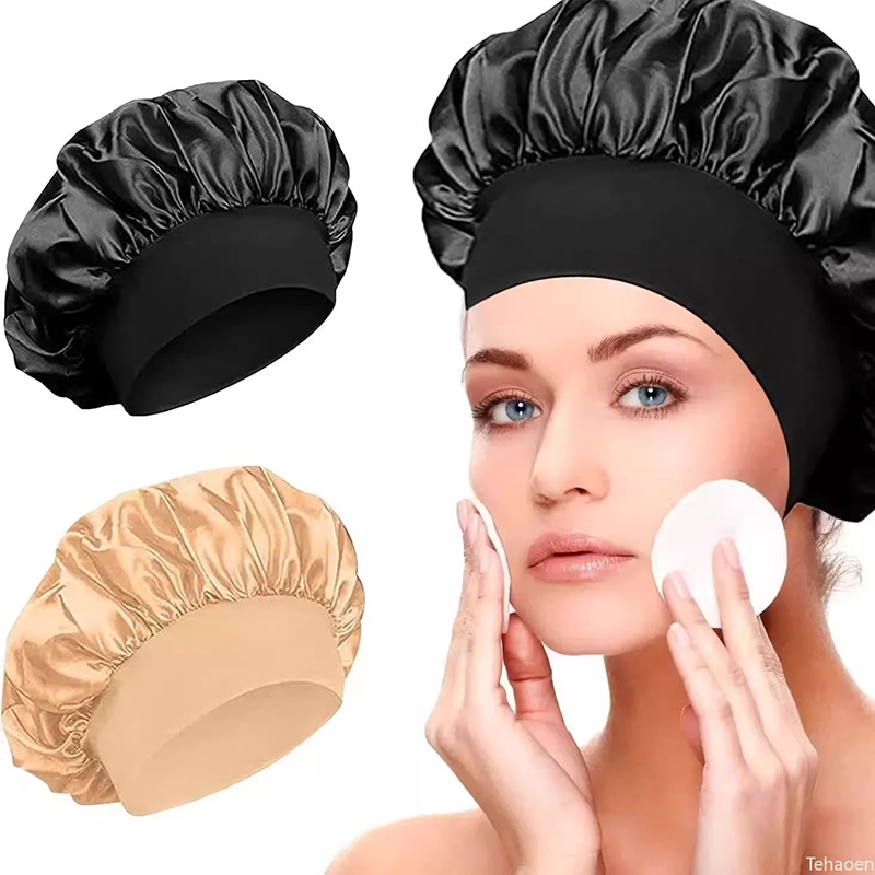 Touca de Cetim Ant Frizz Com Faixa LargaBoa para Dormir, Cozinha e Banho