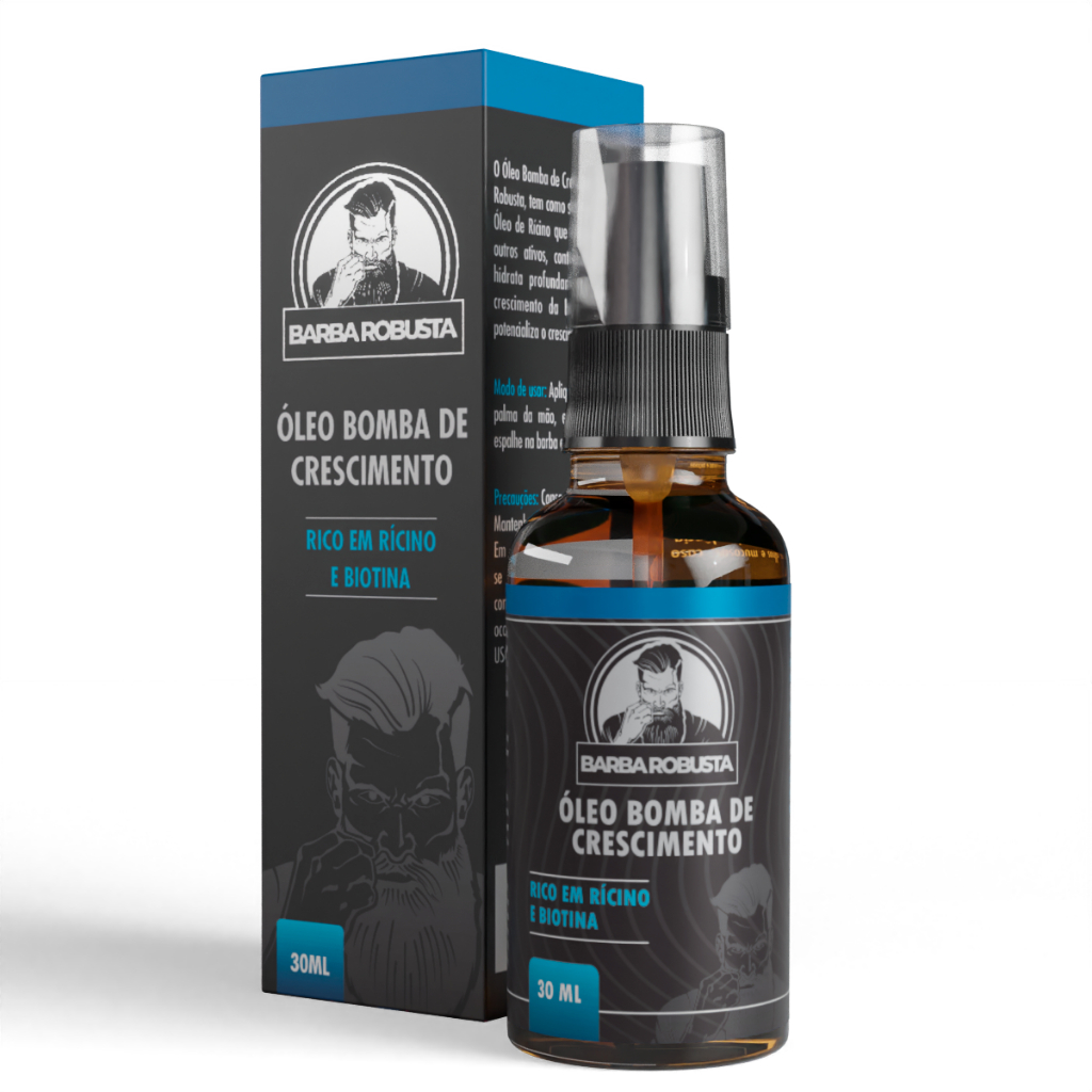 Óleo Bomba Crescimento Barba E Cabelo Rícino E Biotina