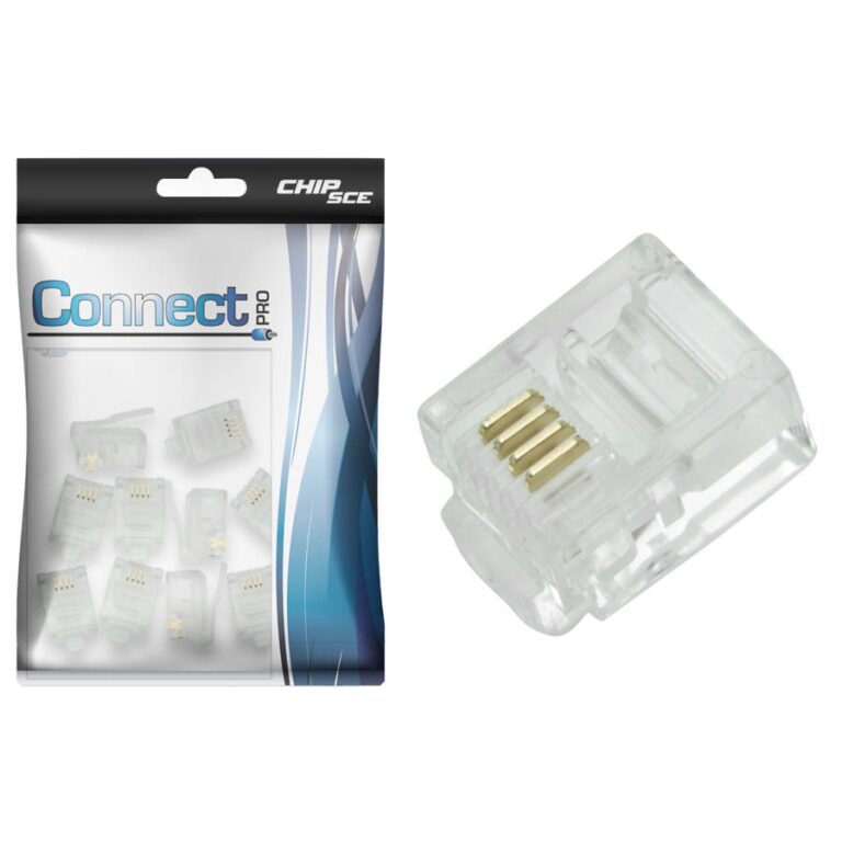 Plug Conector Rj11 6×4 Crimpar 4 Vias Telefon