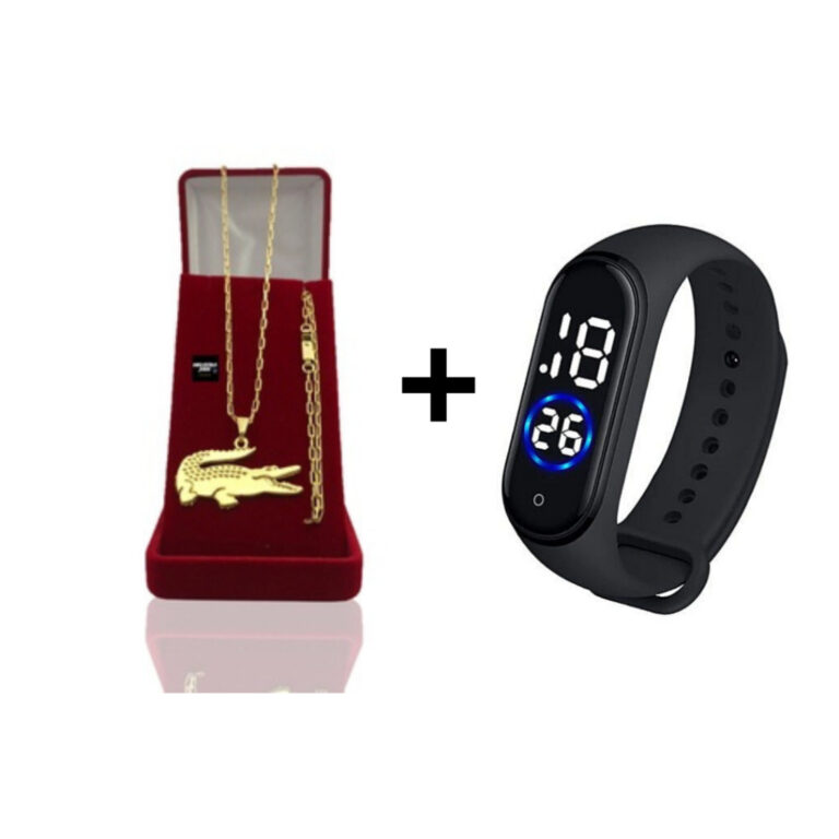 Corrente masculina Infantil cadeado 2mm banhado a 