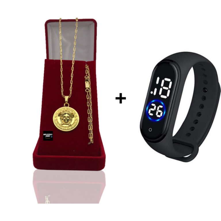 Corrente Masculina Infantil Banhado Ouro 2mm Com P