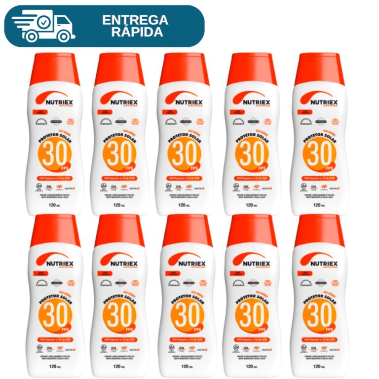Kit 10 Protetor Solar Fps 30 120ml Nutriex 1/3 UVA