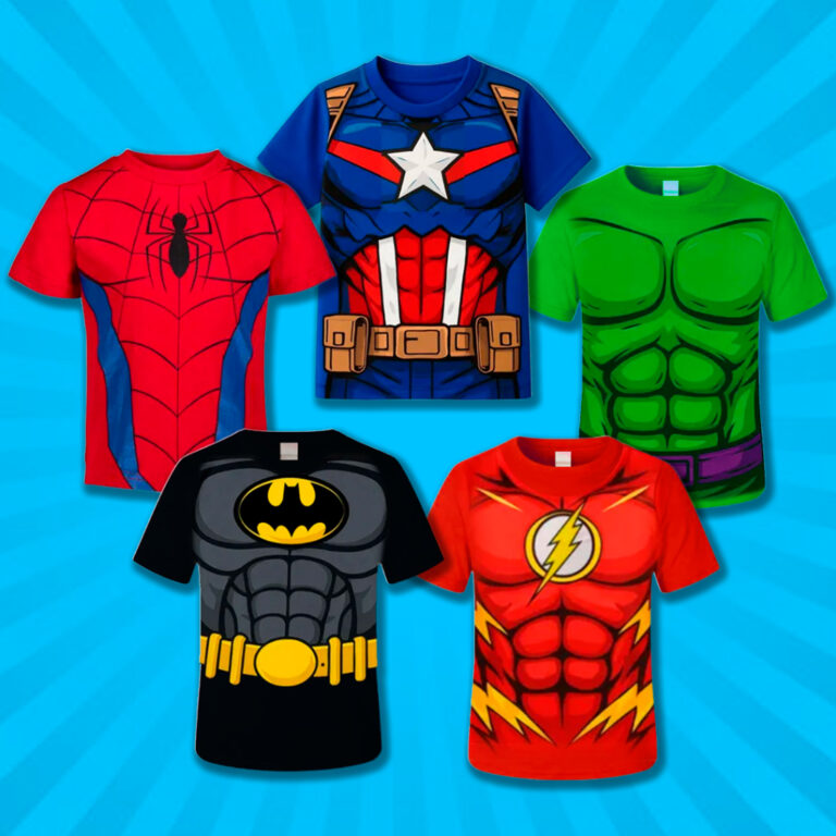 Camisa Batman Superman Flash  Infantil E Juvenil  