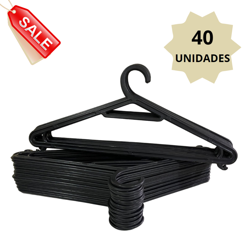 Kit 40 Cabides Adulto Organizador de Roupas Preço de Fábrica  –  ESTRELA G007