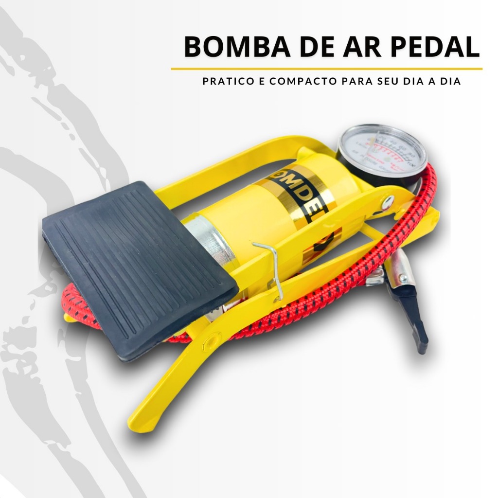 Bomba De Ar Com Pedal Para Encher Pneu, Bicicleta, Bike e Bola
